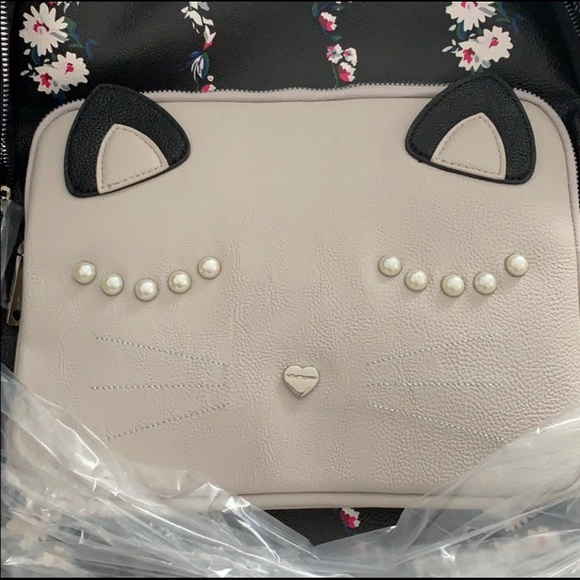 Betsey Johnson 3-D Cat Floral Leather Backpack NWT - Picture 7 of 7